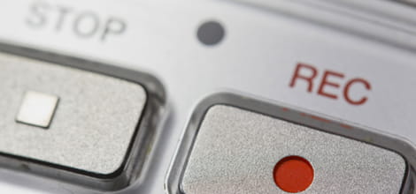 Close up of dictaphone buttons